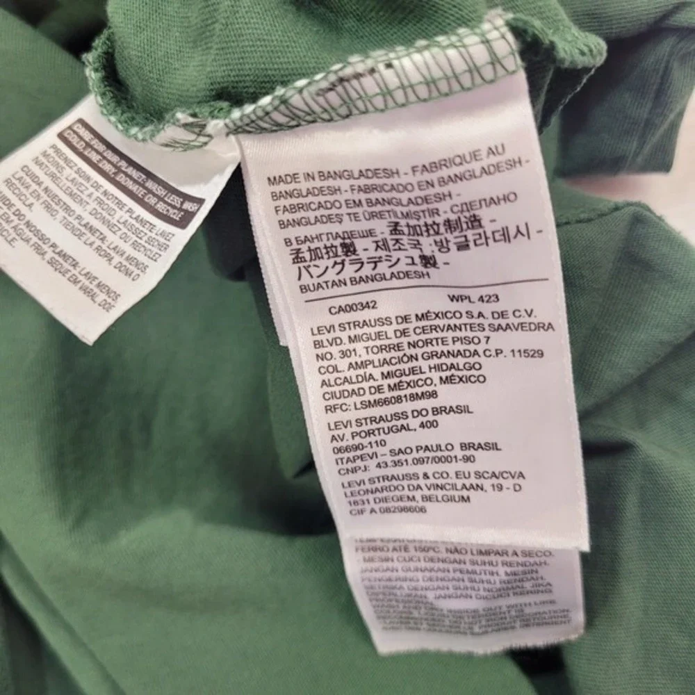 Levi's Shirt Men's‎ Large Green 100% Cotton Long Sleeve Pullover